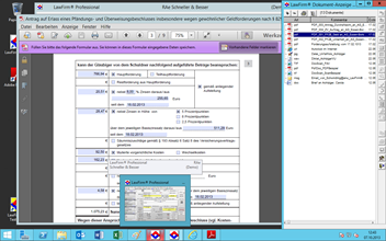 Windows Server 2012 R2 Anwaltssoftware Labortests - LawFirm Professional - Dokumentenviewer (rechts) mit einem geffneten E-Mail, hier in Outlook 2010 (aus dem Integrationstest mit den Windows Server 2012 Anzeigefunktionen fr verschiedene Dateitypen)